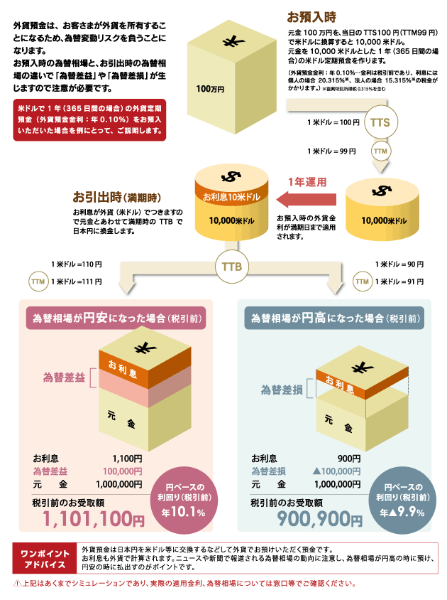 外貨預金のリスクについてのまとめの図