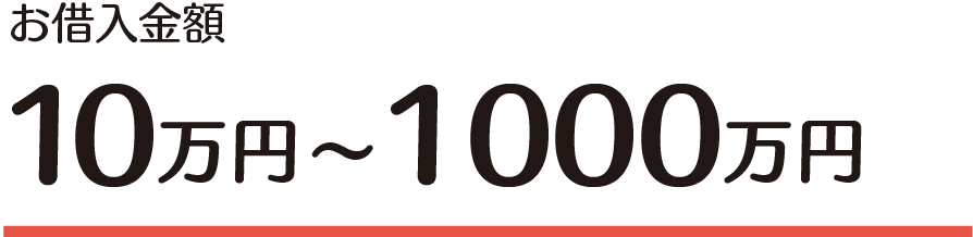 お借入金額：10万円～1000万円