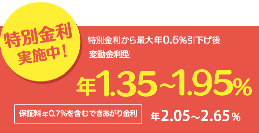 特別金利実施中！